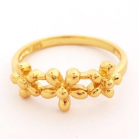 Yesterday Today Tomorrow Flower Ring - Yellow Gold Photo