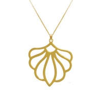 Peony Flower Necklace - Yellow Gold Photo