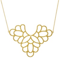 Freesia Flower Big Necklace - Yellow Gold Photo