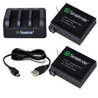 Smatree Battery 1290mah & 3-Channel Charger Kit for GoPro Hero4 Photo