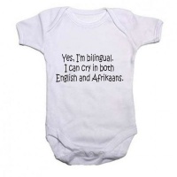 Noveltees Cry in English and Afrikaans Baby Grow Photo