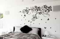 Bedight Butterfly Swirl Vine Vinyl Wall Art Photo