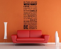 Bedight We'Re Family House Rule Vinyl Wall Art Photo