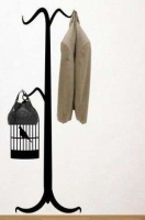 Bedight Coat Hanger With Bird Cage Vinyl 3 Mini Hooks Photo