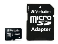 Verbatim 64GB Premium 300x Micro SD Card with Adaptor Photo