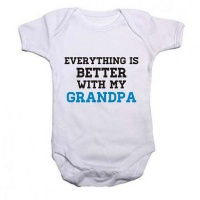 Noveltees Everything Is Better with Blue Grandpa Slogan Short Sleeve Body Vest - White Photo