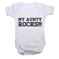Noveltees My Aunty Rocks Short Sleeve Body Vest - White Noveltees My Aunty Rocks Short Sleeve Body Vest - White Photo