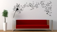 Bedight Dandelion Flying Musical Notes Vinyl Wall Art Photo
