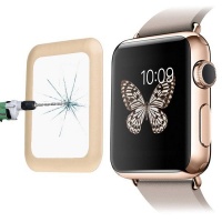 Apple Tuff-Luv Curved Tempered Tuff-Glass Zero Air Bubble for Watch 38mm - Gold Photo