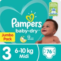 Pampers Baby Dry - Size 3 Jumbo Pack - 76 Nappies Photo