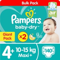 Pampers Baby Dry - Size 4 Twin Giant - 2x70 Nappies Photo