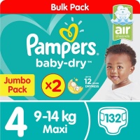 Pampers Baby Dry - Size 4 Twin Jumbo - 2x66 Nappies Photo