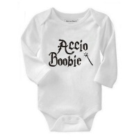 Noveltees Accio Boobie Long Sleeved Body Vest - White Noveltees Accio Boobie Long Sleeved Body Vest - White Photo
