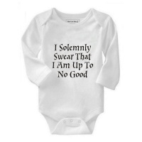 Noveltees I Solemnly Swear That I Am Up To No Good Long Sleeved Body Vest - White Noveltees I Solemnly Swear That I Am Up To No Good Long Sleeved Body Vest - White Photo