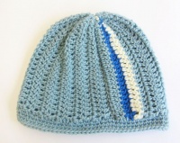 HandmadeCrochet Merino Wool Hat - Light Blue Photo