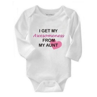Noveltees I Get My Awesomeness From My Aunt Long Sleeve Baby Grow Photo