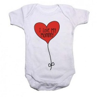 Noveltees I love My Mommy Heart Balloon Short Sleeve Baby Grow Photo