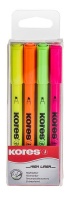 Kores High Liner Fine Chisel Tip Highlighters - 4 Colours Photo