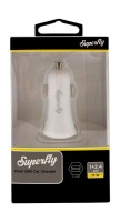 Superfly Dual USB Car Charger - White Photo