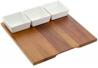 Russell Hobbs - Classique Metropolitan Bamboo Board With 3 Square Snack Bowls Photo