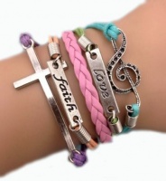 Urban Charm Faith Love & Music Infinity Bracelet - Multicolour Photo