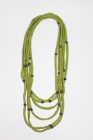Vine Accessories Beaded Necklace - Lime Green with Silver Beads Photo