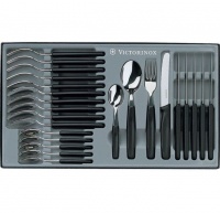 Victorinox - 24 Piece Round Serrated Cutlery Set - Black Photo