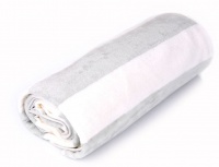 Terry Lustre - Beach Towel Velour 450Gsm - White & Grey Stripe Photo