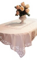 Exclusive Cutwork Embroidery Polyester Table Cloth - 6 Seat - Winter White Photo