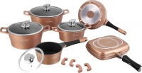 Royalty Line 15-Piece Die Cast Marble Coating Cookware Set With Glass Lid - Copper Photo