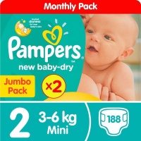 Pampers New Baby Dry - Size 2 Jumbo Pack - 2 x 94 Nappies Photo