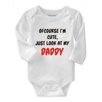 Noveltees Ofcourse Im Cute Just Look At My Daddy Long Sleeve Baby Grow Photo