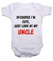 Noveltees Ofcourse Im Cute Just Look At My Uncle Short Sleeve Baby Grow Photo