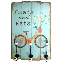 Pamper Hamper - Coats and Hats Wooden Plaque With 3 Hooks Photo