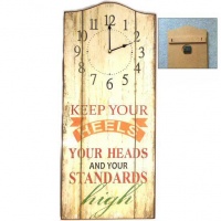 Pamper Hamper - Keep Your Heels Wooden Wall Plaque With Clock Photo