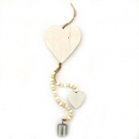Pamper Hamper - Wooden Hearts Beads and Bell Hanging Decoration Photo