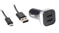 Ultra Link Dual USB Car Charger Micro USB Cable - Black UL-CC2 COMBO Photo