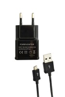 Ultra Link Dual USB Port Wall Charge Adapter Micro USB Cable - Black UL-AC2 COMBO Photo