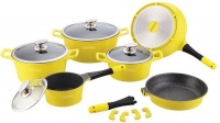 Royalty Line 14-Piece Marble Coating Cookware Set - Black Photo