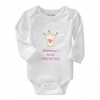 Noveltees Girls Mommy's Little Princess Long Sleeve Baby Grow - White Photo