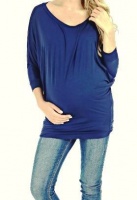 Absolute Maternity Dolman Sleeved Basic Top - Navy Photo