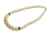 White fresh water pearl necklace - 45cm Photo