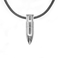 Xcalibur Stainless Steel Bullet Pendant on 55cm Leather Thong - TXN005 Photo