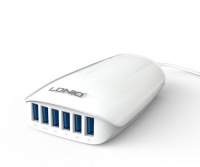 Ldnio 6 Port USB Charger 5V 5.4A EU Passed FCC CE Universal Multipurpose Plug ChargeÂ - White Photo