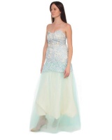 Snow White Scalloped Lace Sweetheart Evening Dress - Sky Blue Photo