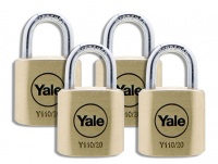 Yale - 20mm Brass Padlock - 4 Pack Keyed Alike Photo