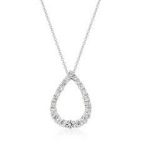 Miss Jewels Cubic Zirconia Tear Drop Pendant And Necklace Photo
