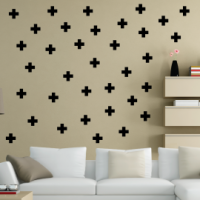 Bedight - Set of 50 Swiss Crosses Vinyl Wall Art Photo