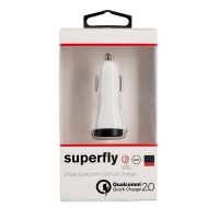 Superfly 15W Single USB Qualcomm Rapid Car Charger- White Photo