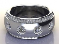 Miss Jewels - CD Designer Jewellery 1.21ctw 13 grams Solid 925 Sterling Silver Wedding Band Photo